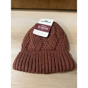 Northeast Outfitters‎ Cozy Cabin Beanie Hat Red Clay Lined Super Soft Inside